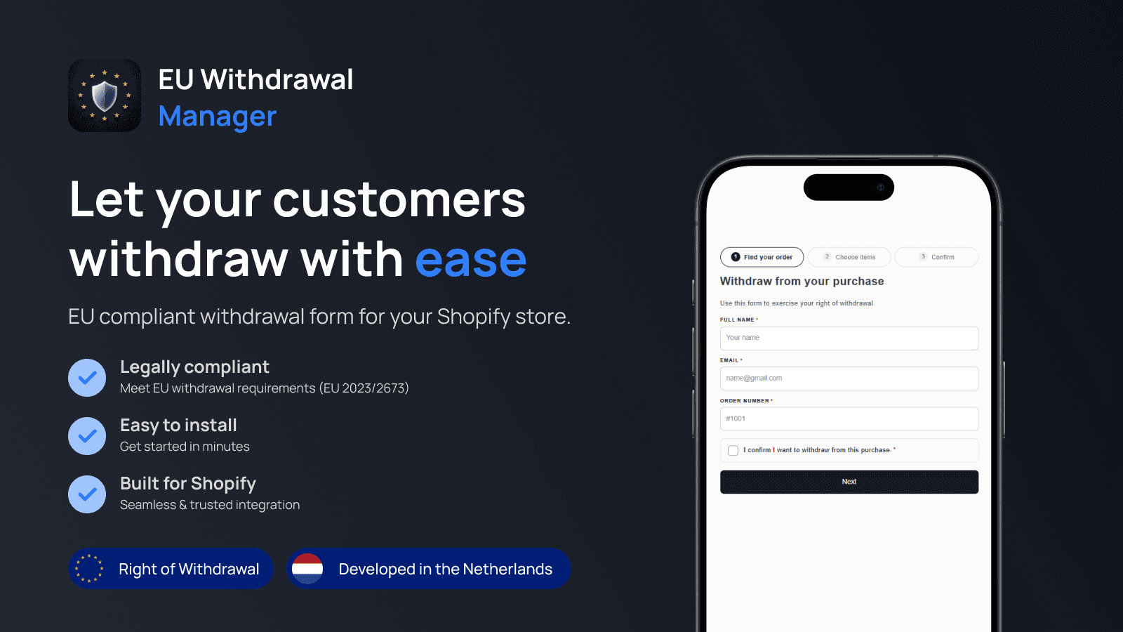 Let your customers withdraw with ease