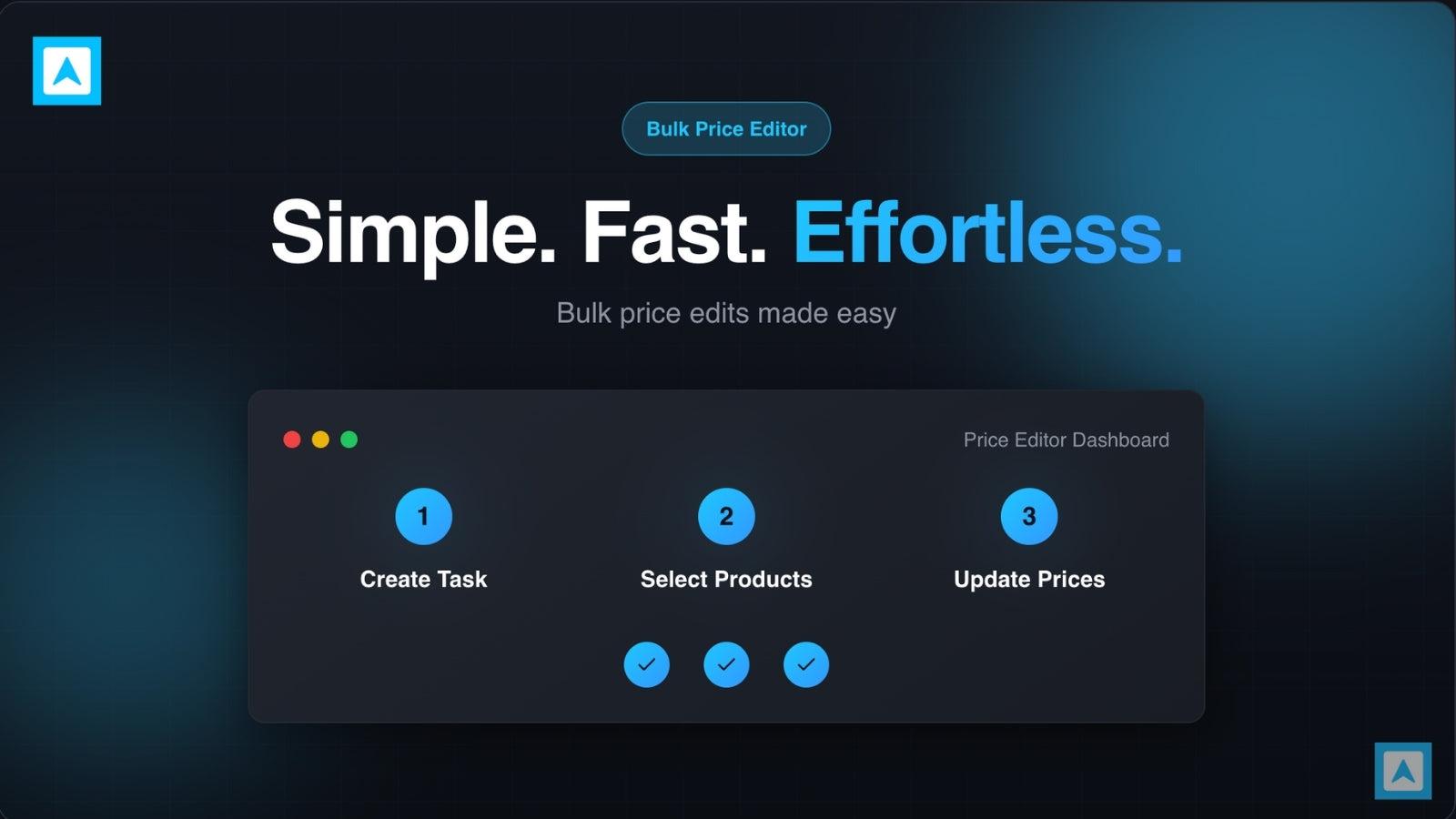 Simple fast effortless bulk price editing workflow