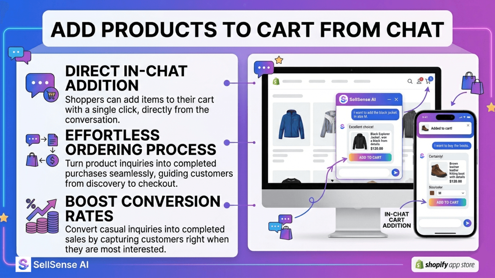Add products to cart from chat