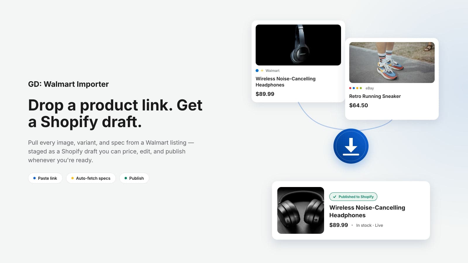 Drop a product link - get a draft