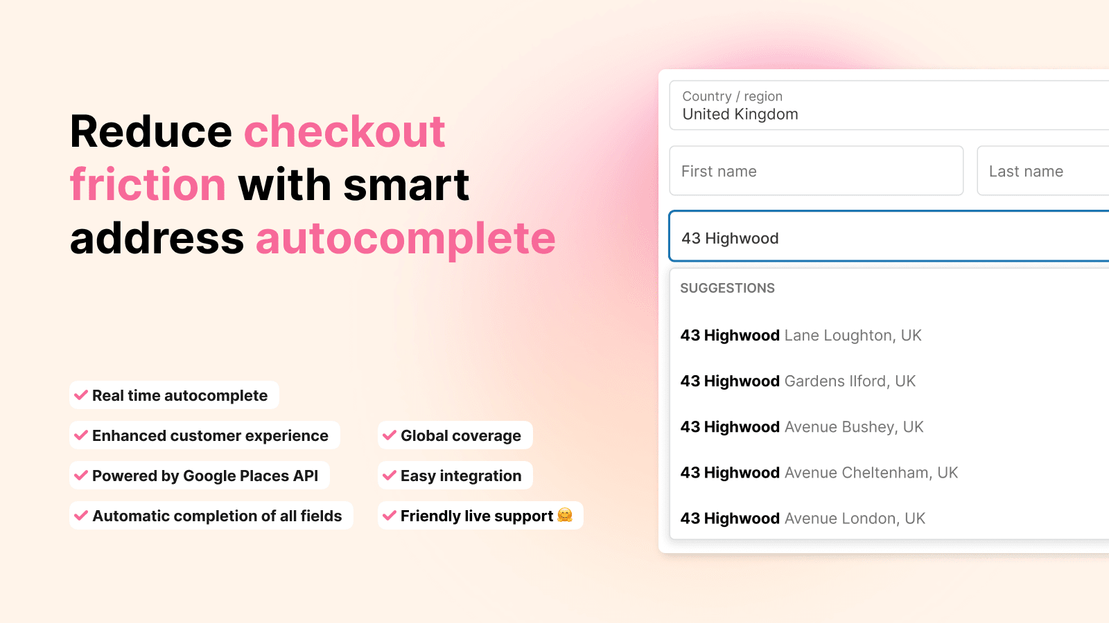 Shopify checkout address autocomplete validation