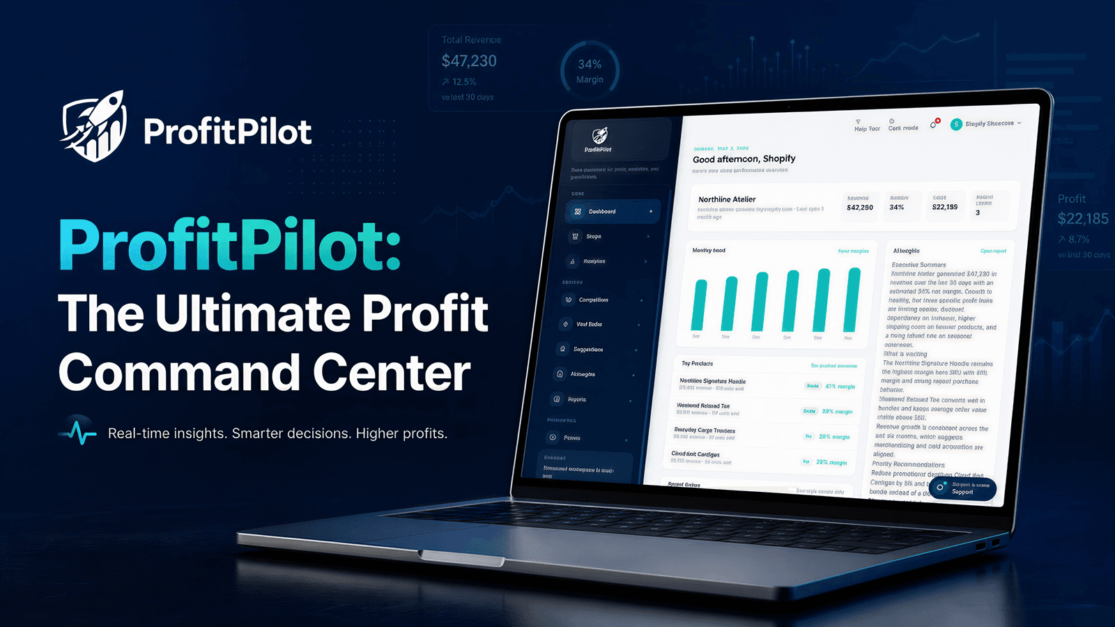 ProfitPilot Dashboard: Real-time profit tracking