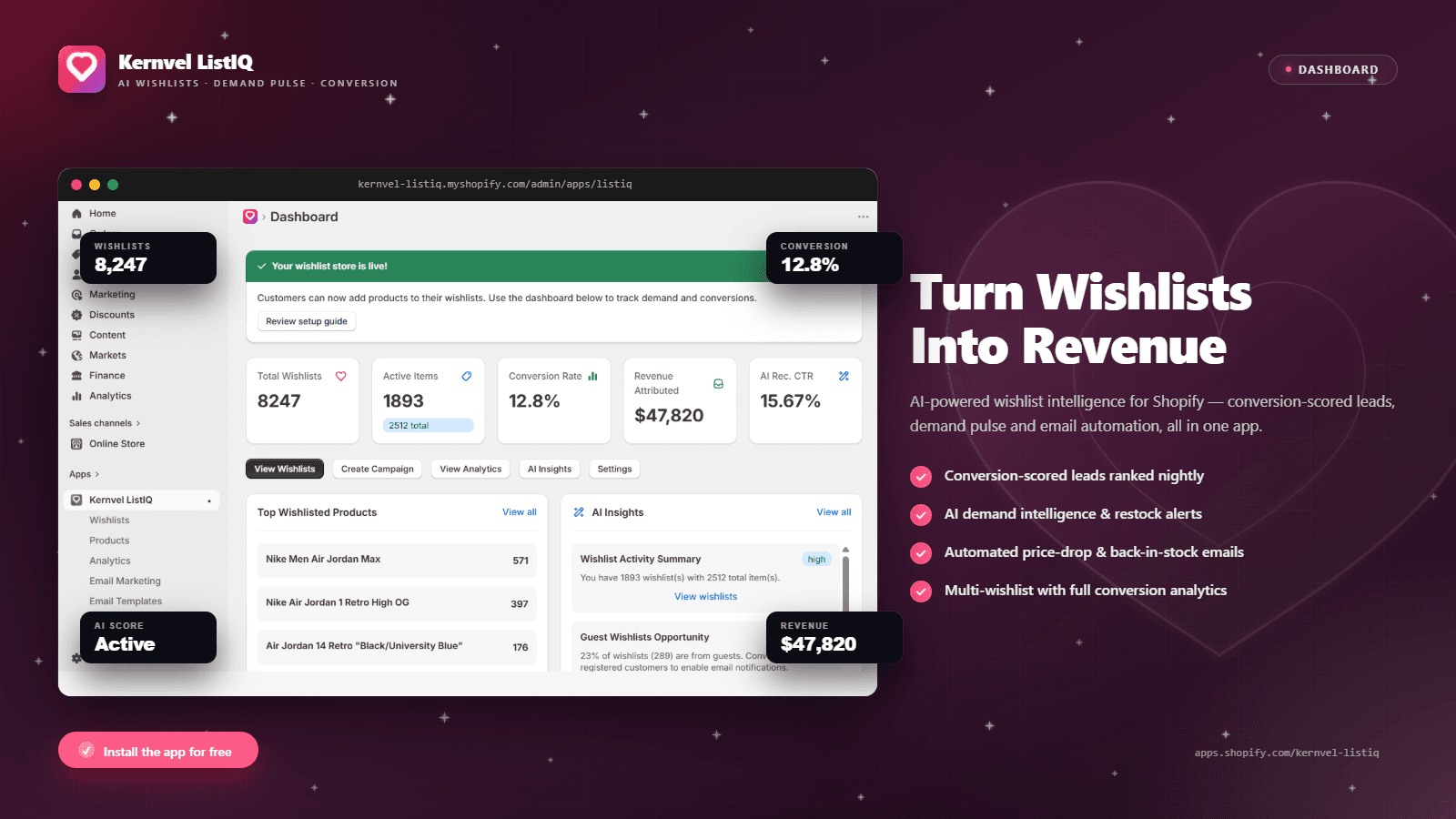 Kernvel ListIQ Dashboard