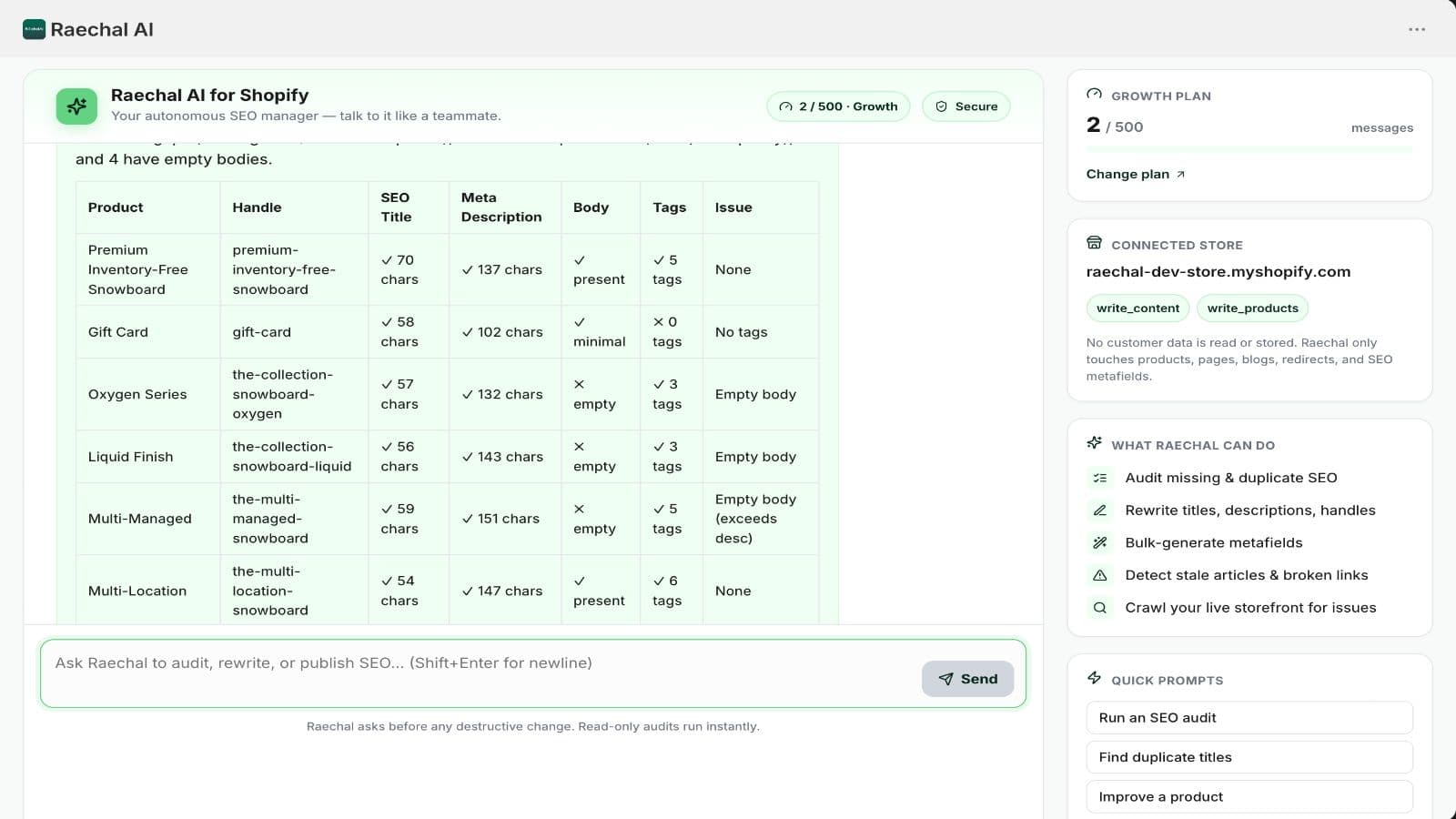 It does all the SEO & GEO changes in the user website
