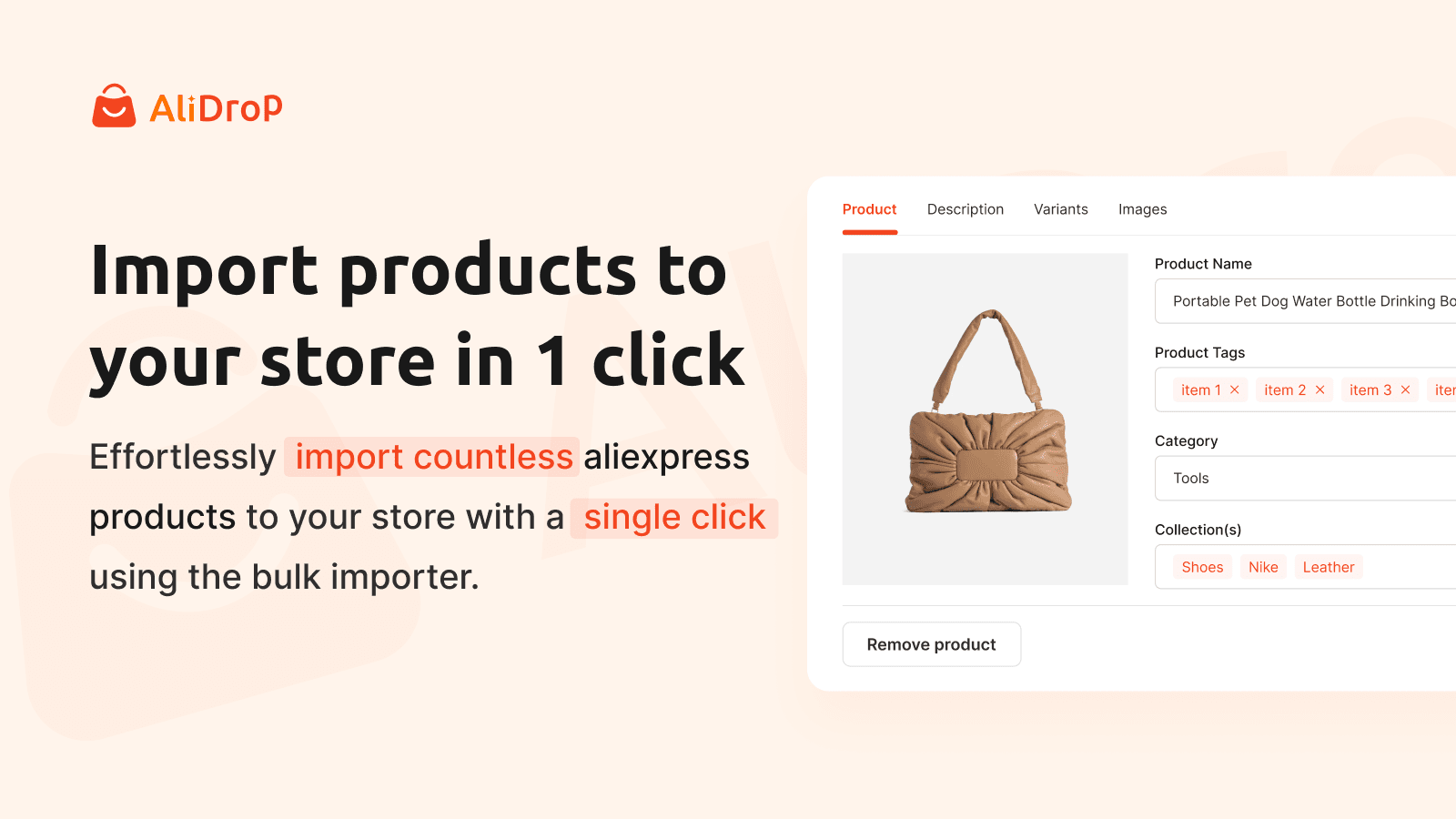 Import products to your store in 1 click