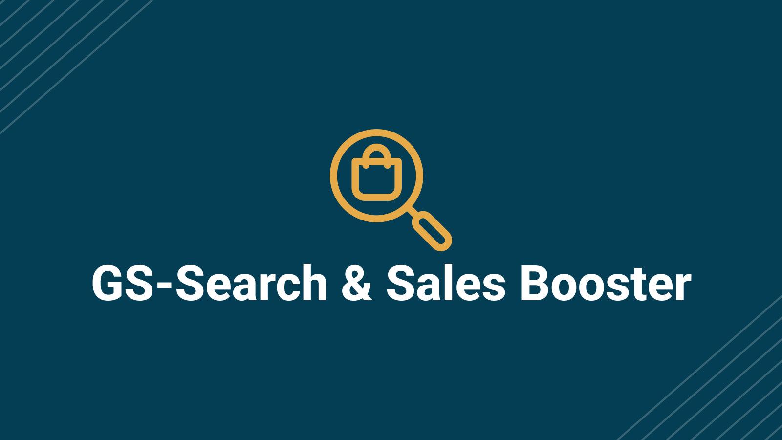 GS-Search & Sales Booster logo with a magnifying glass icon.