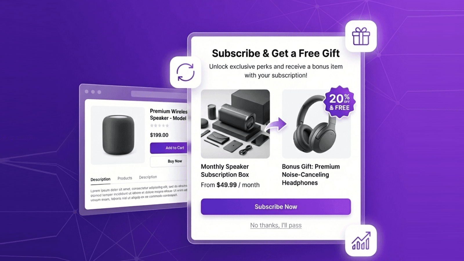 Subscription Conversion Popup with Discounted Gift