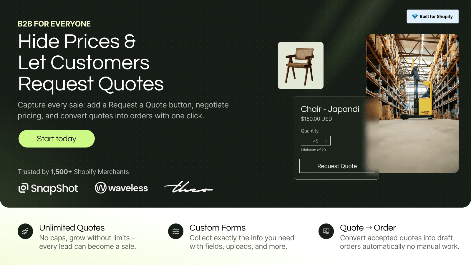 Quote requests, hide price, email templates, and more