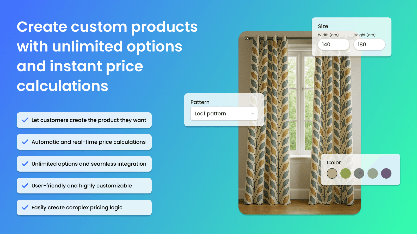 Custom products with unlimited options