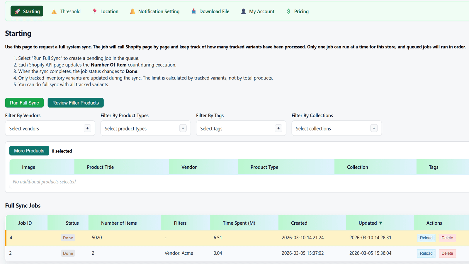 Sync Product/Variant