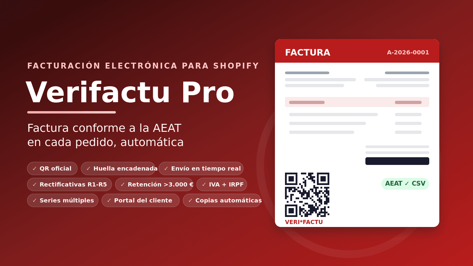 Verifactu Pro — factura electrónica conforme a la AEAT