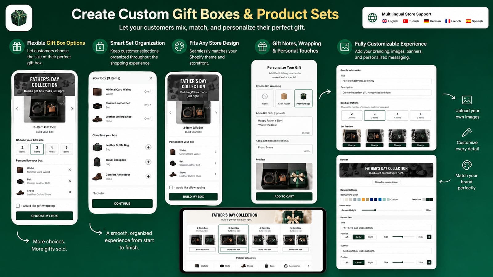 Let customers create personalized gift boxes and sets