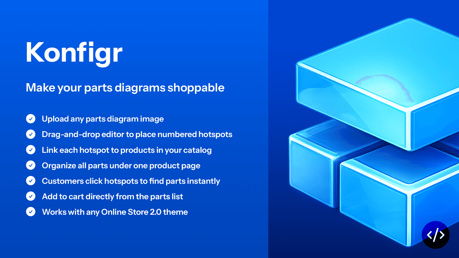 Exploded view parts diagram app for Shopify product pages