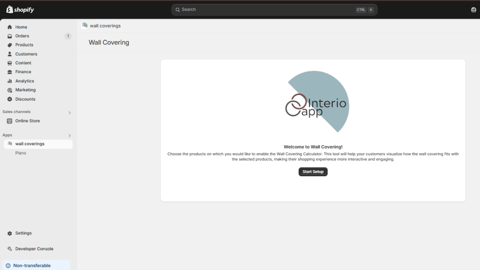 Start page of the WallpaperCalc app.