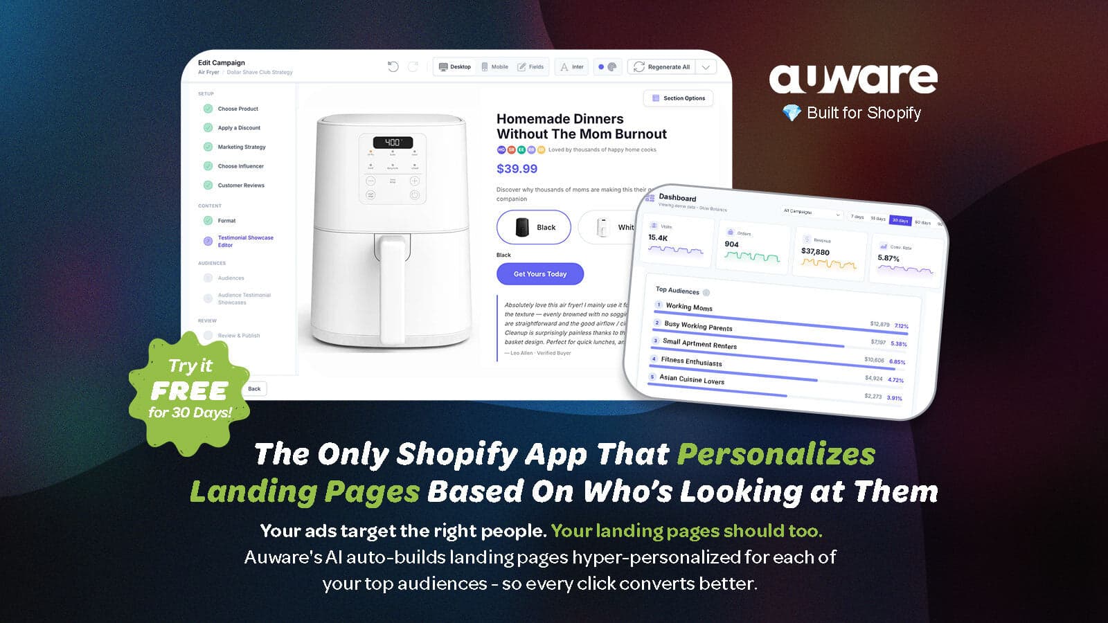 Auware AI Landing Page Builder