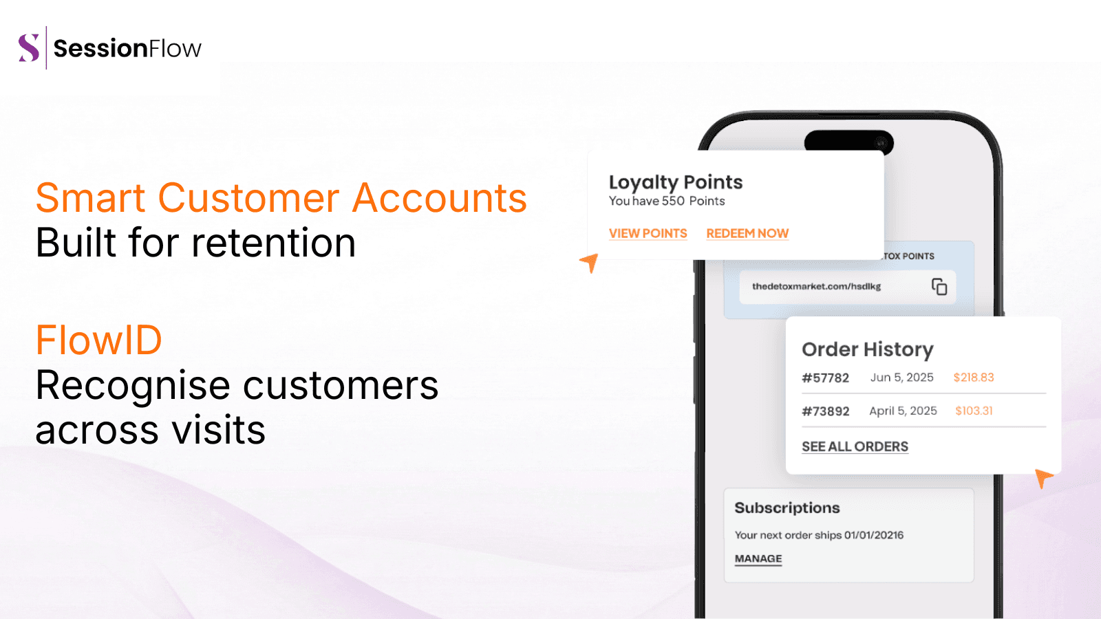 Smart Shopify customer account with loyalty and subscriptions