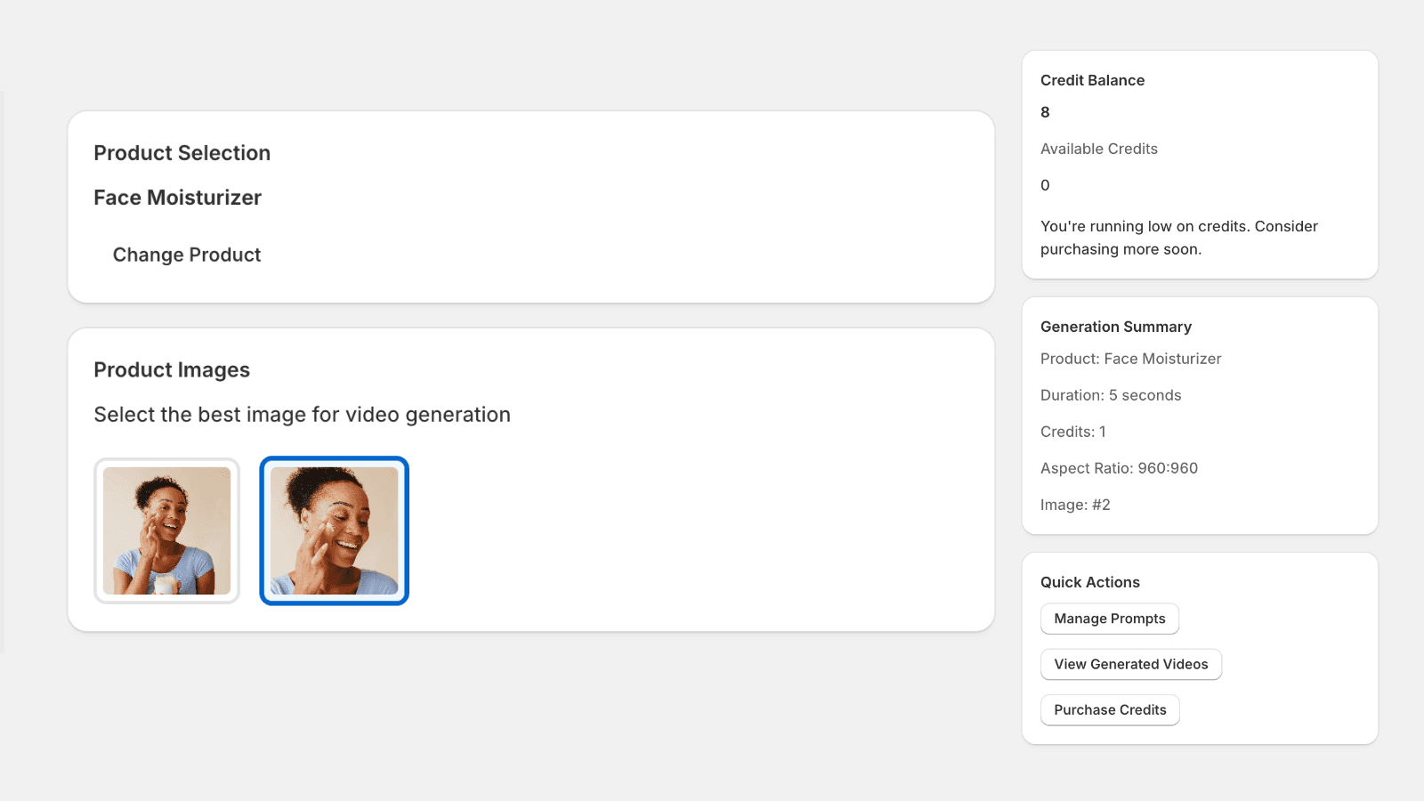 Generate video from product image
