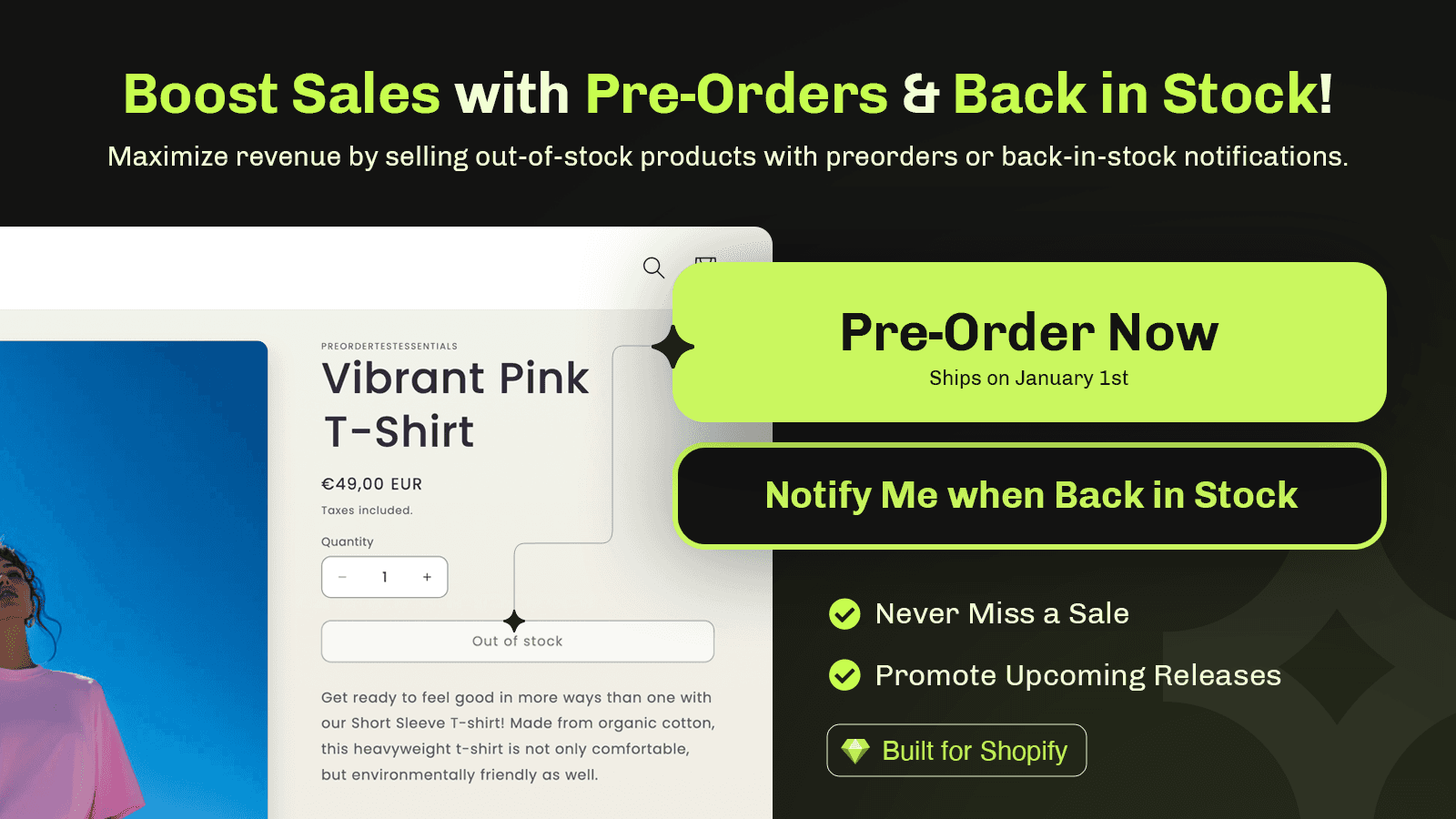 Boost sales with Essential Shopify preorder app