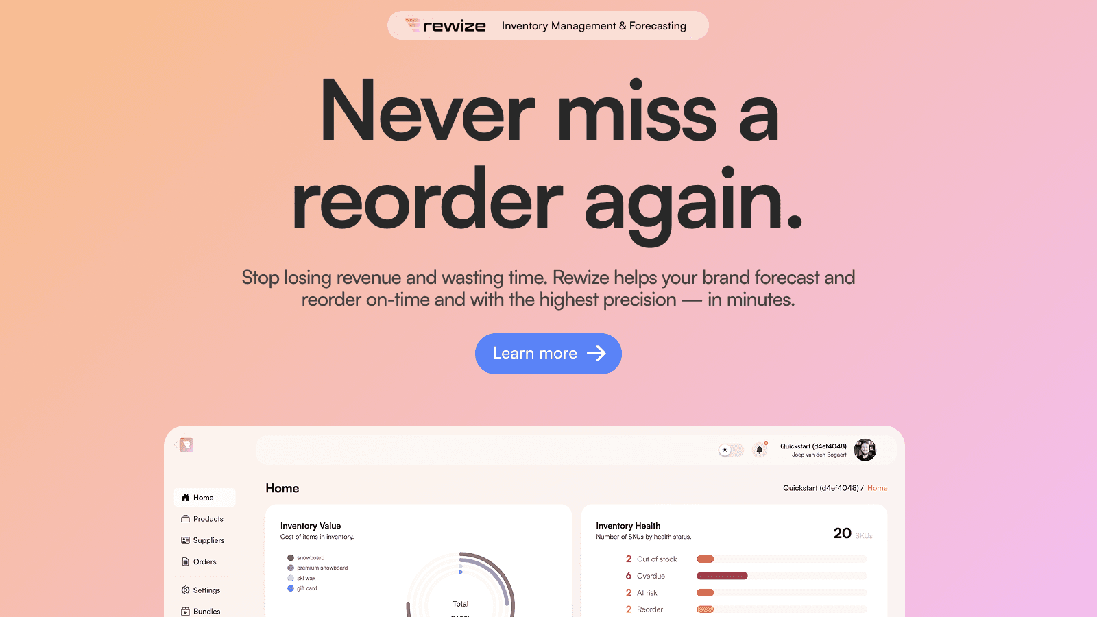 AI-driven inventory management: Forecasting, automate orders.