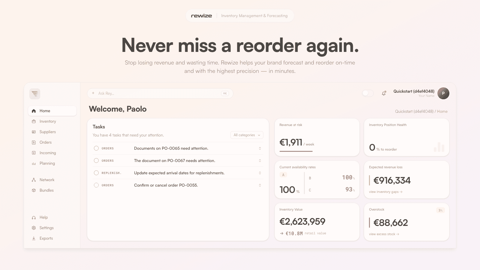 AI-driven inventory forecasting: planning, automate orders.