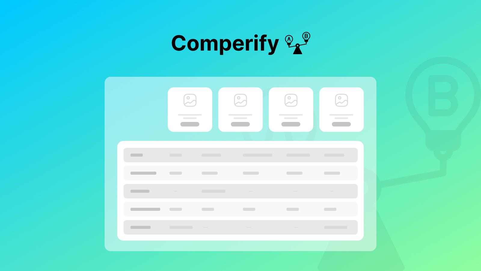 Comperify - Automatic comparison table