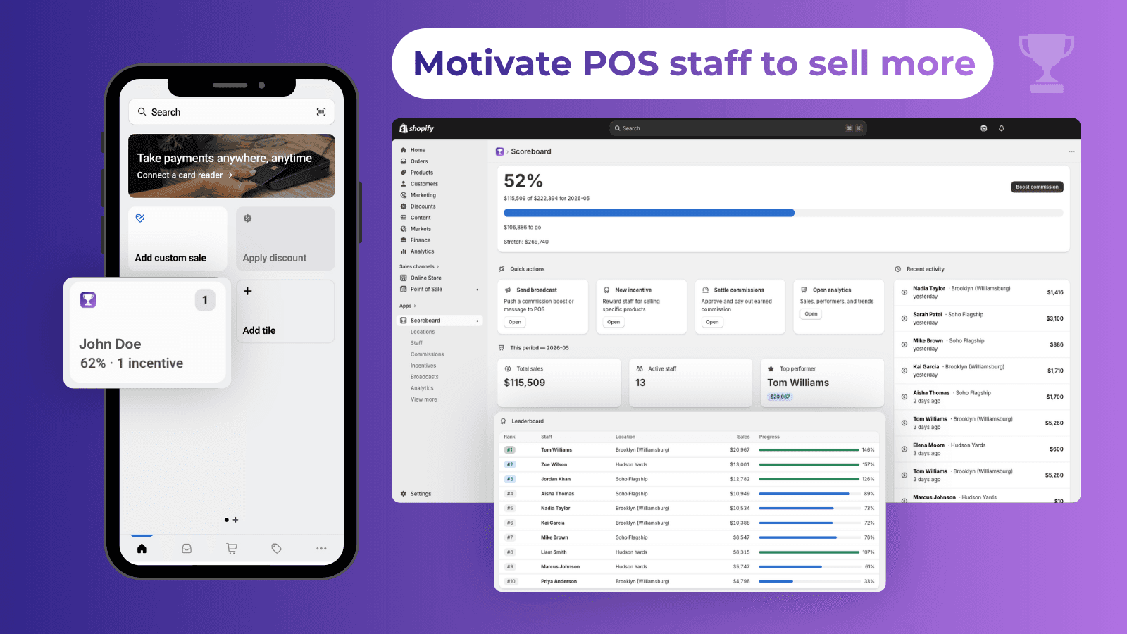 Featured media; Mobile POS screenshot and admin dashboard