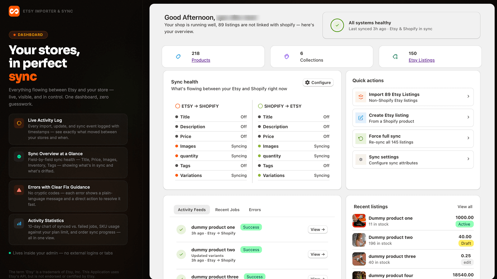 Select, Import & Sync Etsy Listings Effortlessly
