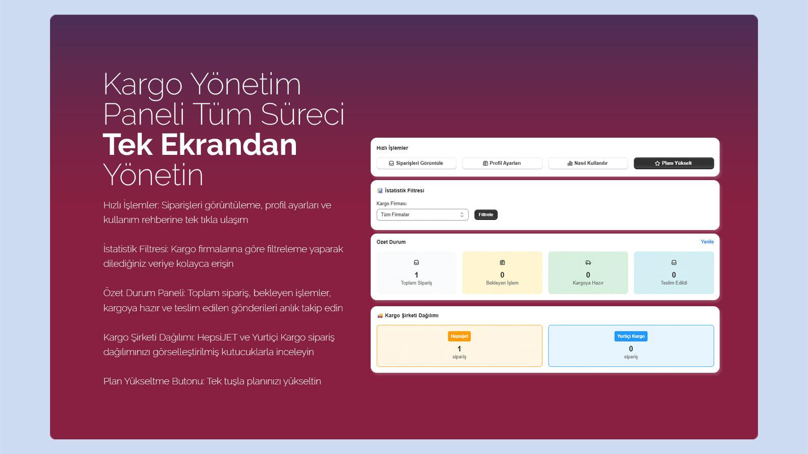 Tek Ekrandan Kargo Yönetimi