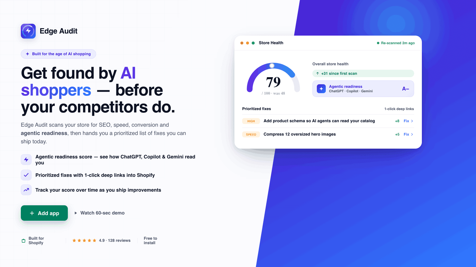 Edge Audit helps your store get found by AI shoppers