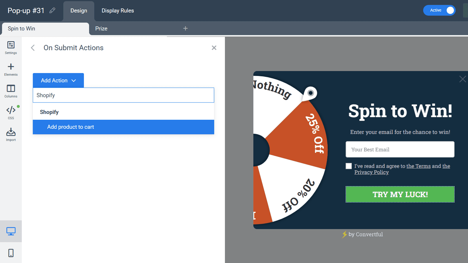Add Product to Cart in Shopify using Convertful