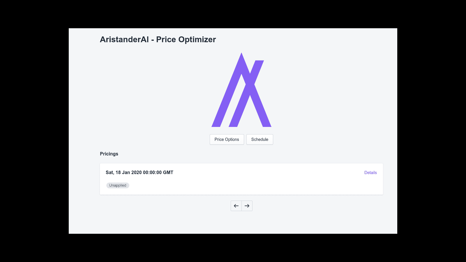 The AristanderAI dashboard