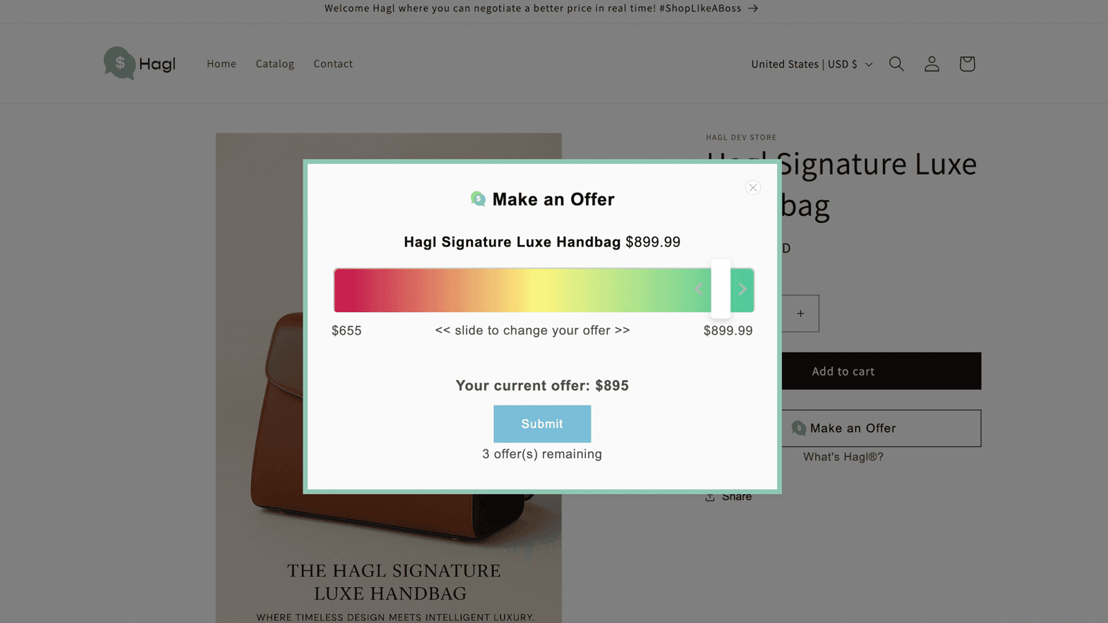 Intuitive patented slider bar