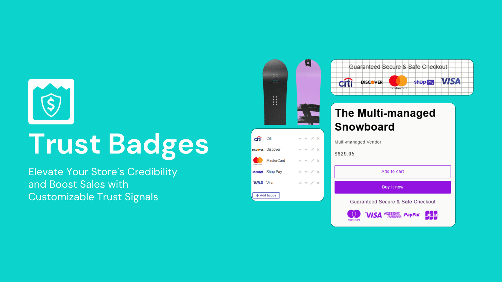 Shopify trust badges for secure checkout