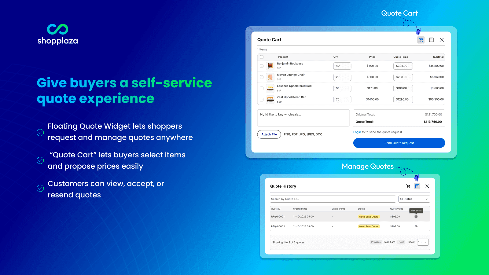 Give buyers a self-service quote experience