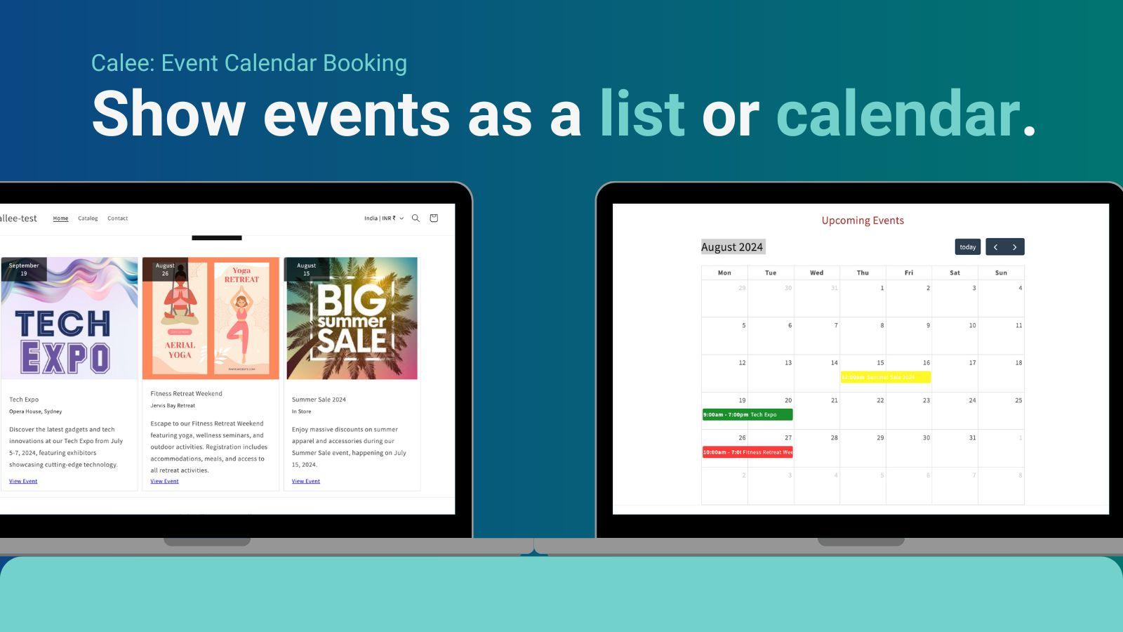 Show events as a list of Calendar