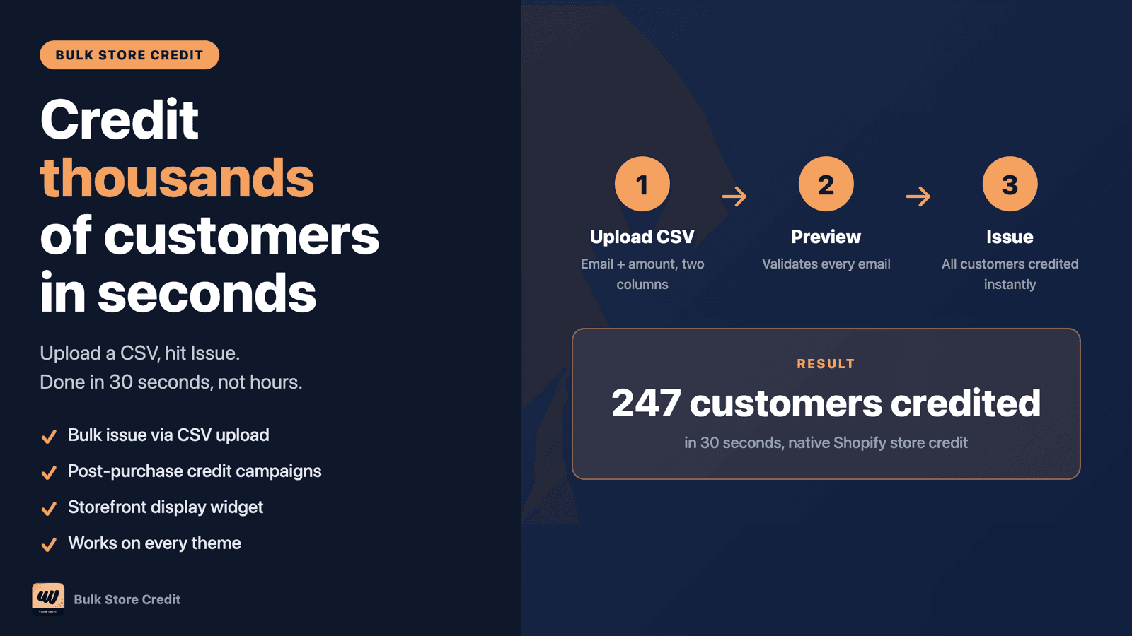 Bulk Store Credit — issue credit to thousands via CSV