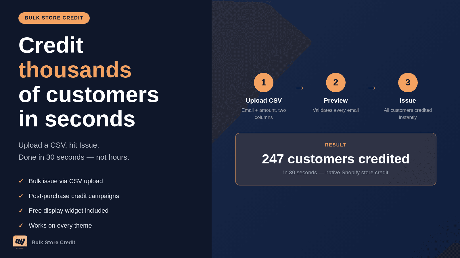 Bulk Store Credit — issue credit to thousands via CSV