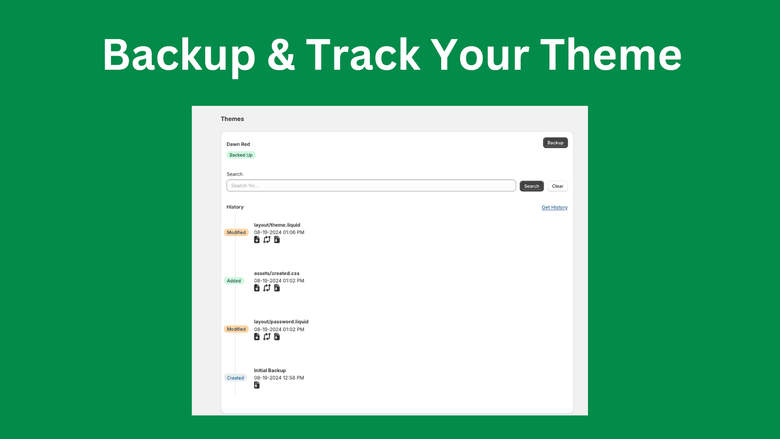 Backup and Track your Theme