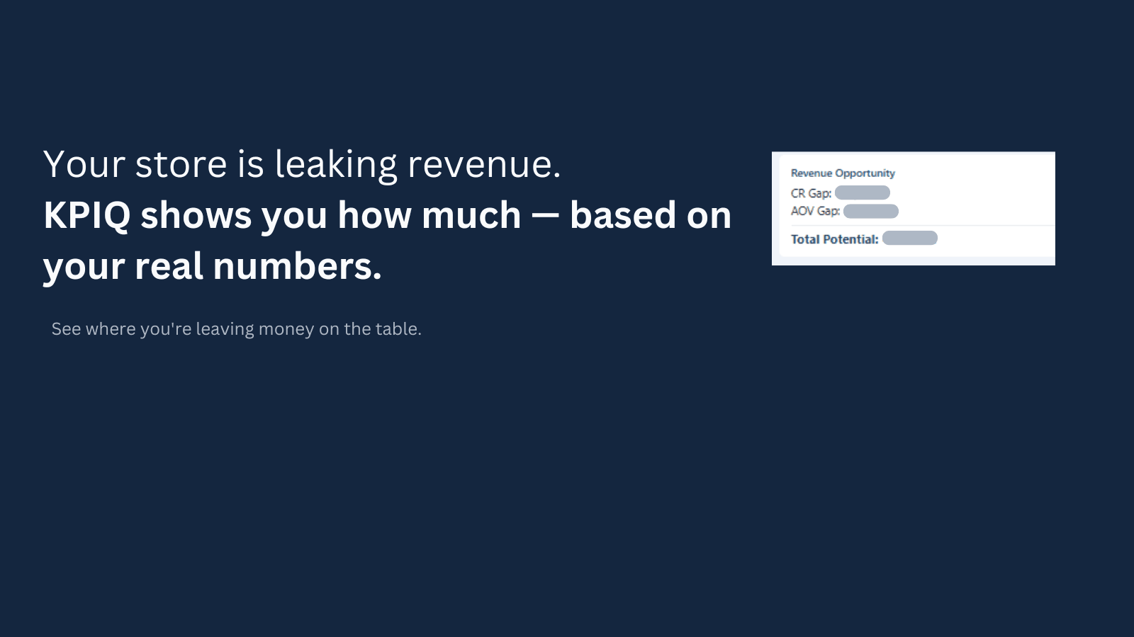 KPIQ calculating revenue opportunity from real store data