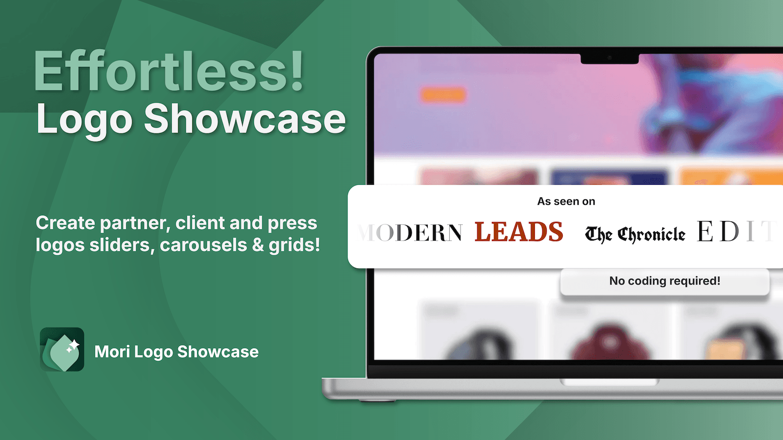 Effortless logo showcase, slider or carousel with logo search.