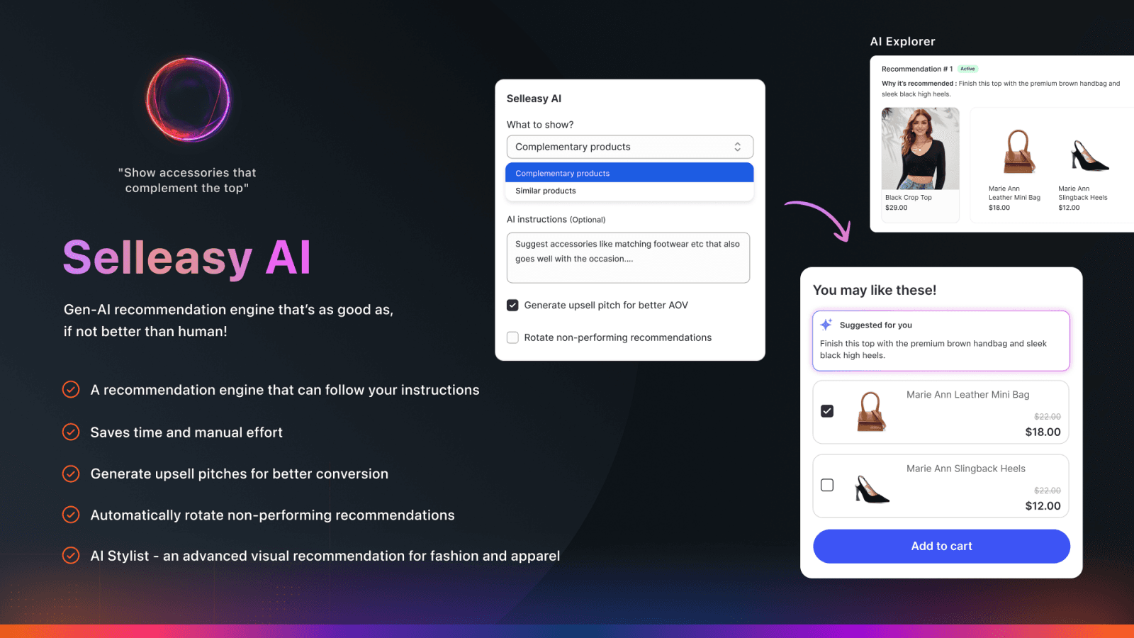 Selleasy AI Automatic ChatGPT recommendation engine
