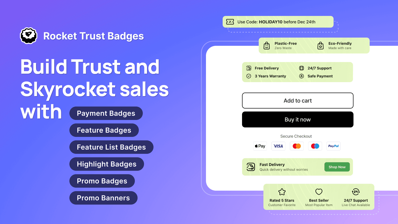 Skyrocket your sales with trust badges
