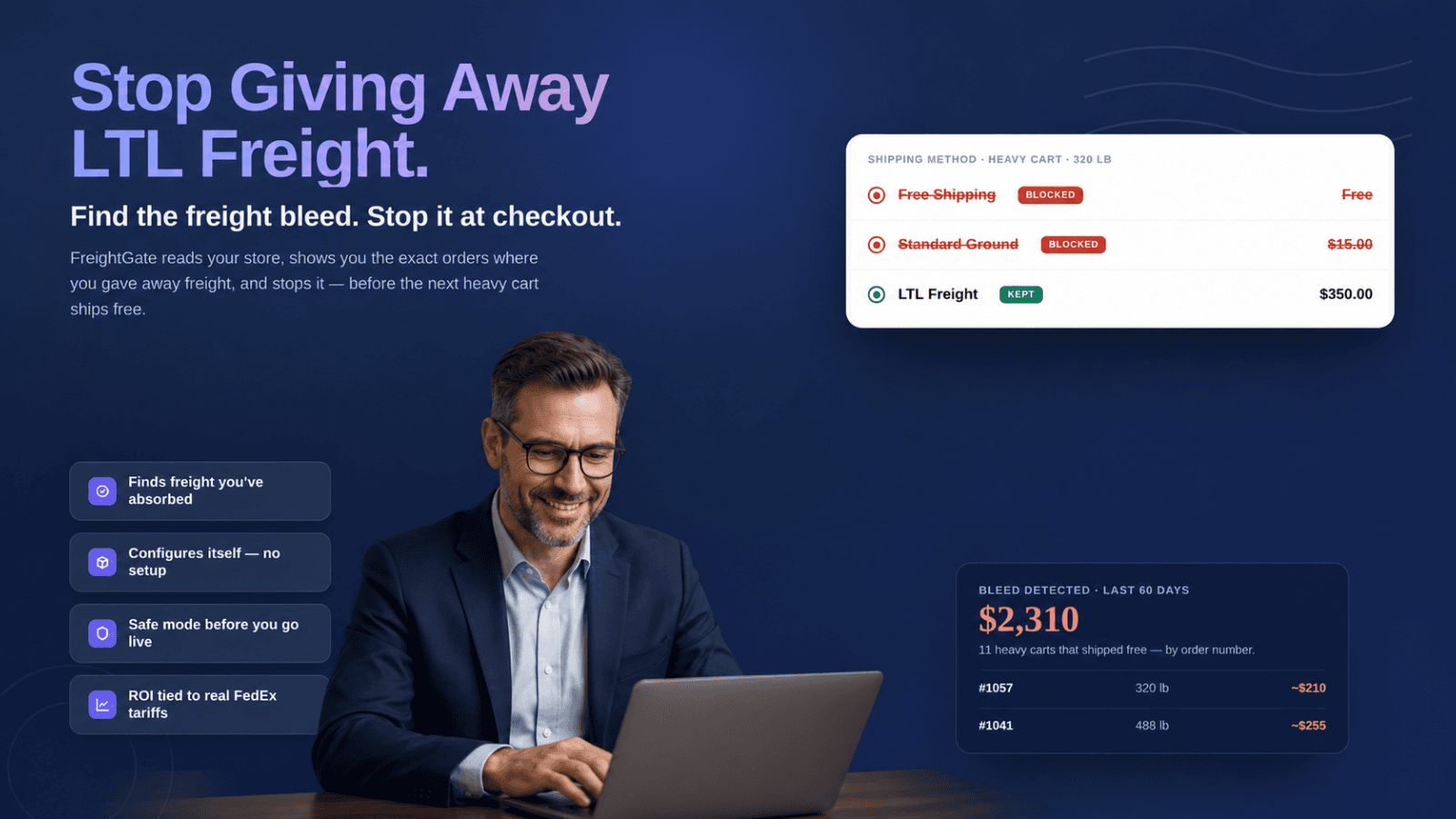 FreightGate showing freight cost a store absorbed across recent