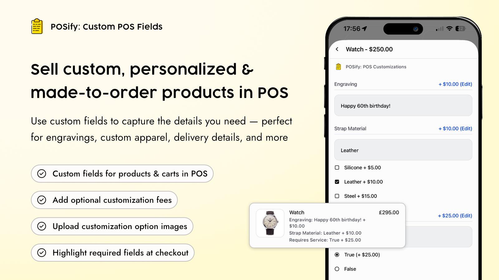 POSify add customzations to products and the cart