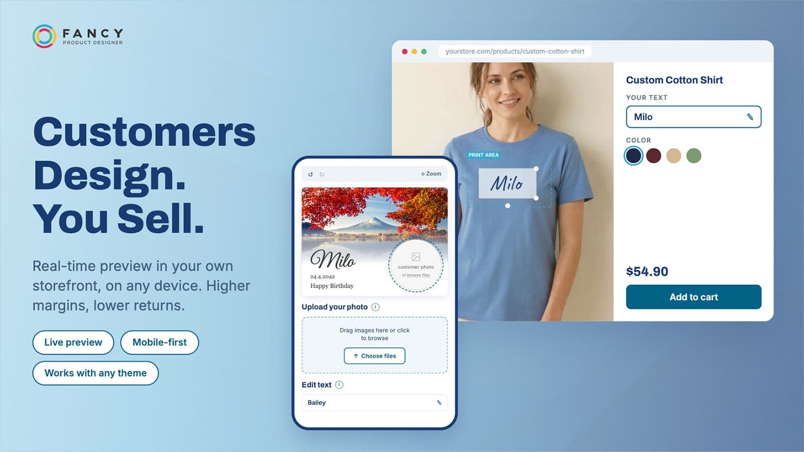 Set up your product templates with our Product Builder.