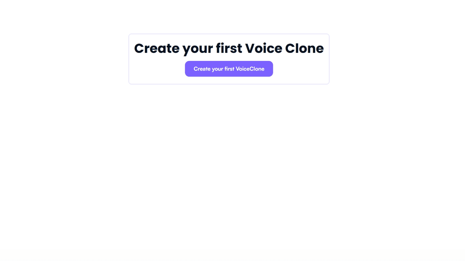 Create your First Voice Voice screen