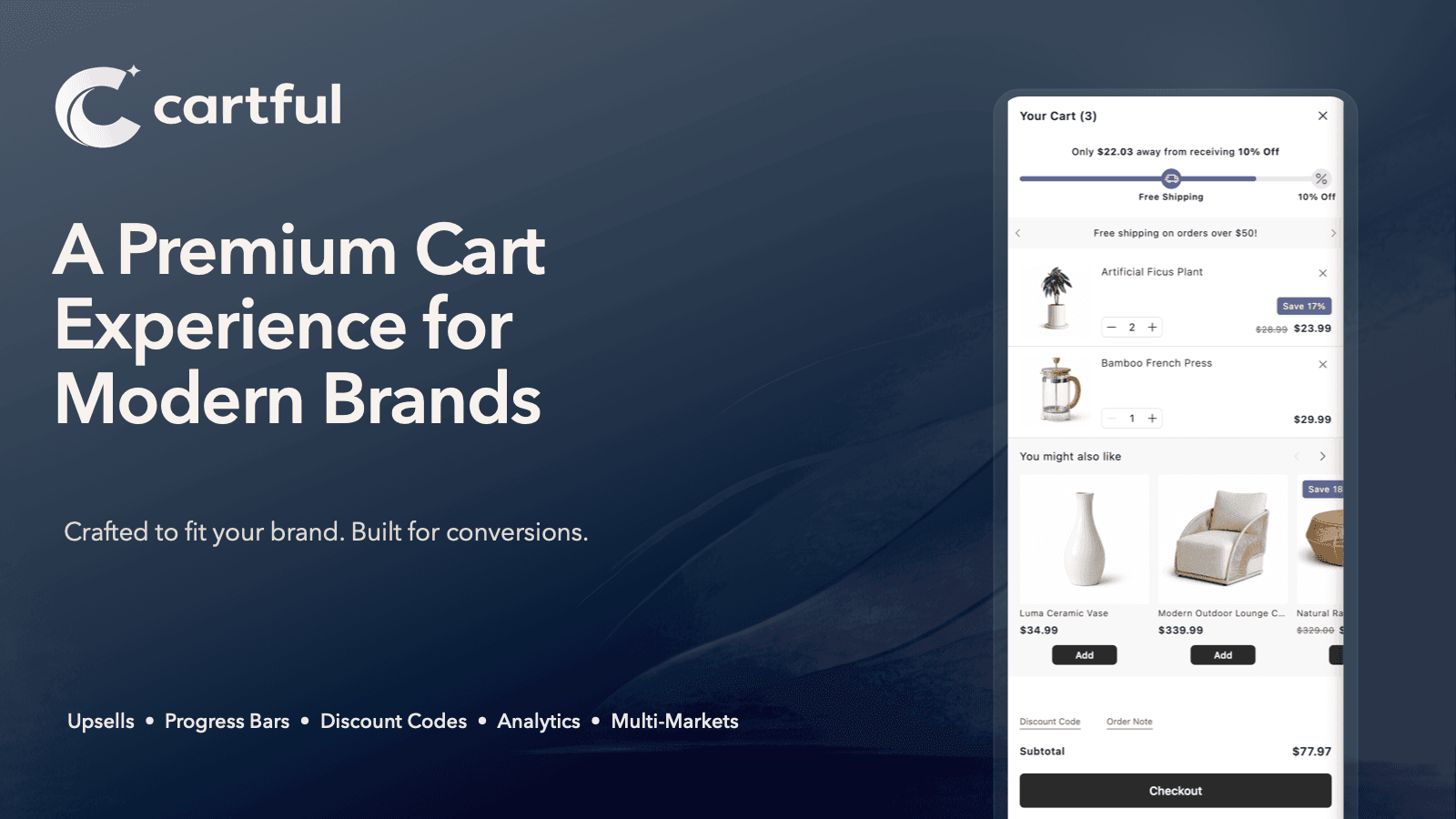 Premium cart drawer for modern Shopify brands