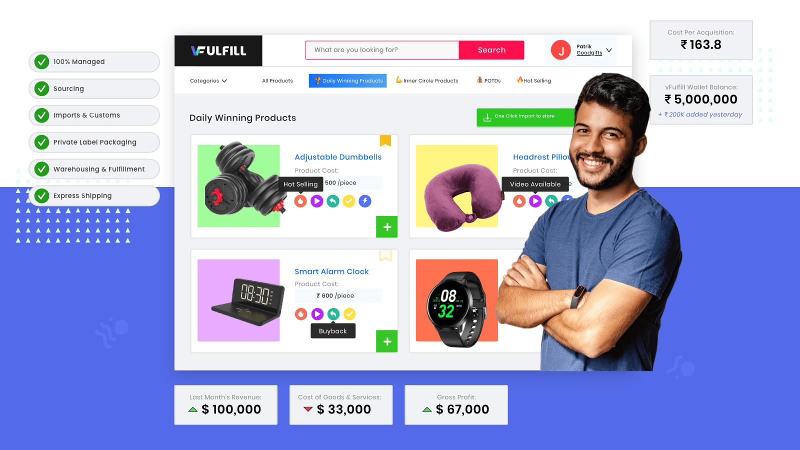 vFulfill COD Drop shipping 100% managed platform