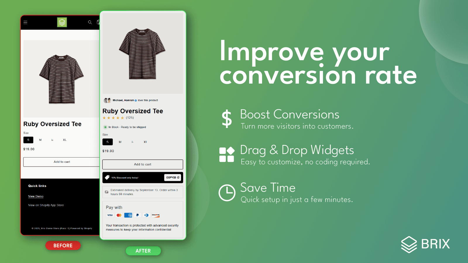 Custom Shopify conversion optimized blocks
