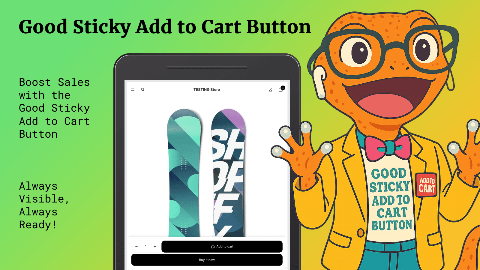 Always-visible add to cart button